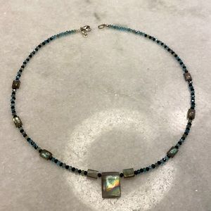Labradorite, Black Spinel & Apatite Beaded Necklace